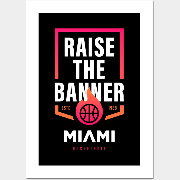 Cool Miami Bringing the Heat Championship Banner Fan Gift Wall Art by BooTeeQue